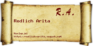 Redlich Arita névjegykártya